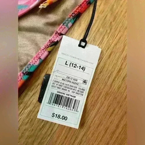 NWT Shade & Shore Women's Strappy Cheeky Floral Bikini Bottoms Size Large - Picture 4 of 5